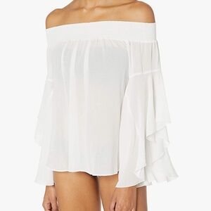 Ramy Brook Sheer Off Shoulder Top Size M